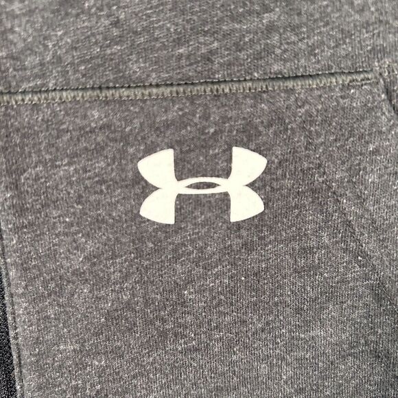 Under Armour Hoodie Women's Medium Grey Full Zip Drawstring Long Sleeve Sweater - Picture 4 of 9